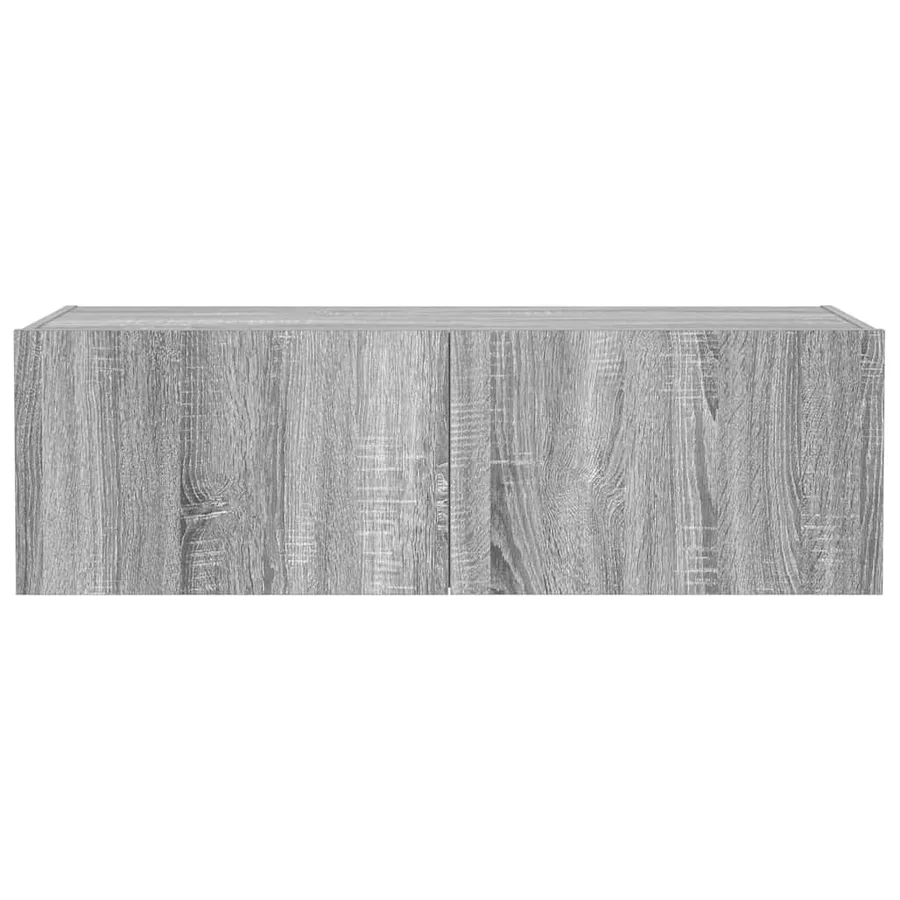 Meuble TV mural avec lumières LED sonoma gris 100x35x31 cm - 9