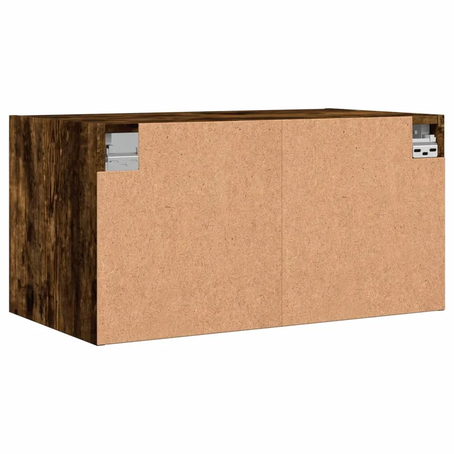 Armoire murale avec portes en verre chêne fumé 68,5x37x35 cm - 8