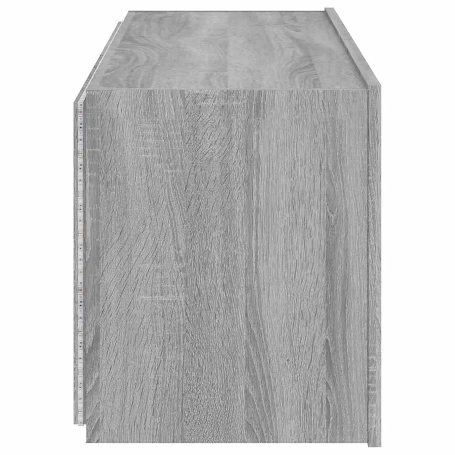 Meuble TV mural avec lumières LED sonoma gris 100x35x41 cm - 10