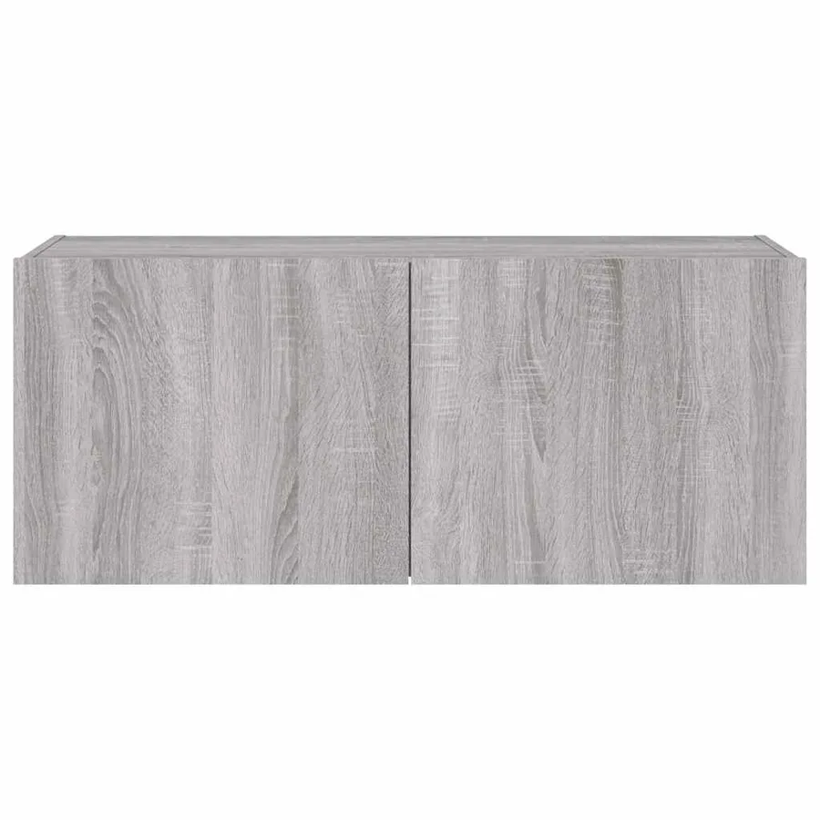 Meuble TV mural avec lumières LED sonoma gris 100x35x41 cm - 9