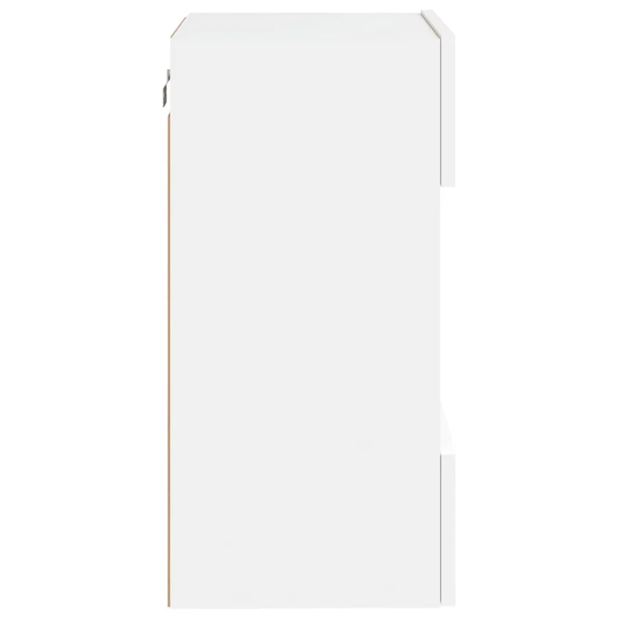 Meuble TV mural avec lumières LED blanc 40x30x60,5 cm - 8