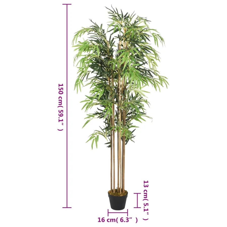 Bambou artificiel 1095 feuilles 150 cm vert - 4