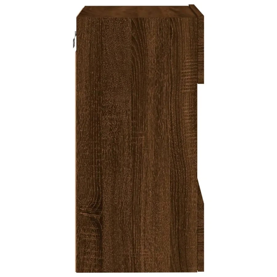 Meuble TV mural avec lumières LED chêne marron 40x30x60,5 cm - 10