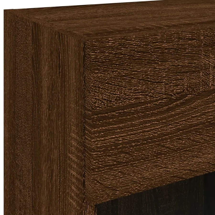 Meuble TV mural avec lumières LED chêne marron 40x30x60,5 cm - 11