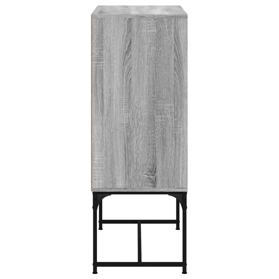 Armoire latérale avec portes en verre sonoma gris 69x37x100 cm - 7