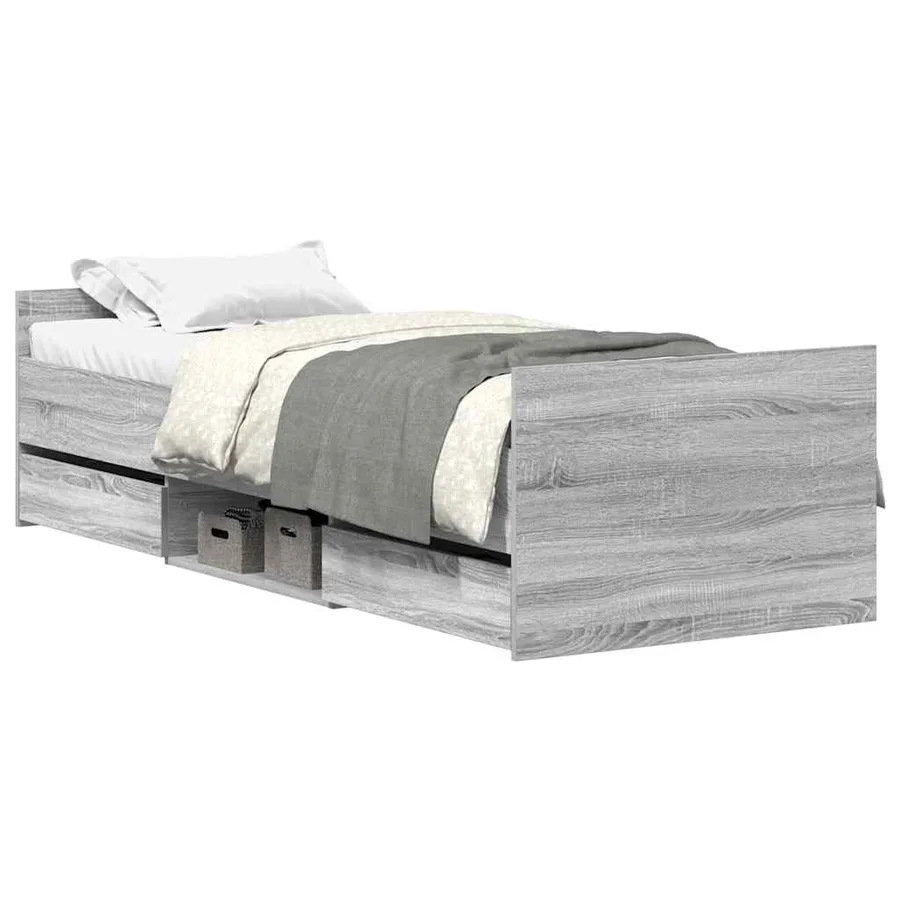 Cadre de lit sans matelas sonoma gris 90x190 cm - 2
