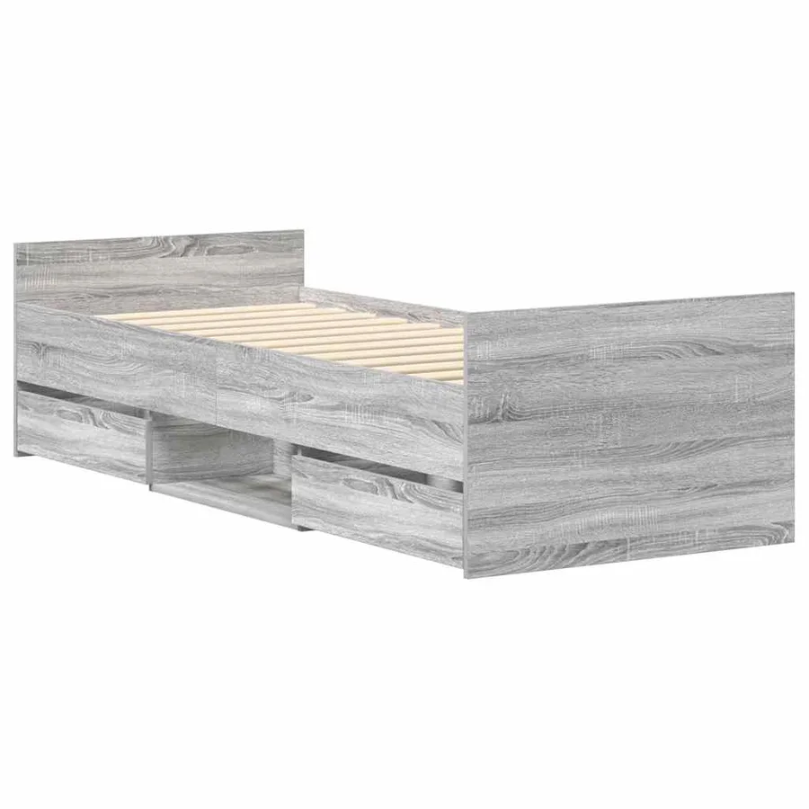 Cadre de lit sans matelas sonoma gris 90x190 cm - 4