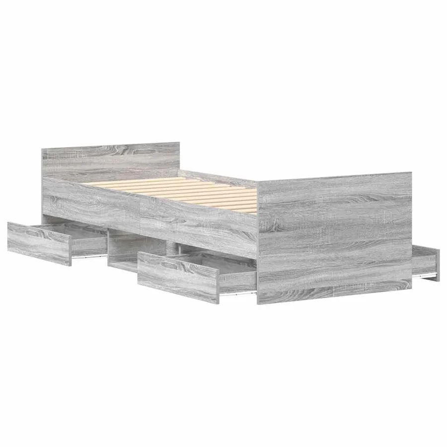 Cadre de lit sans matelas sonoma gris 90x190 cm - 5