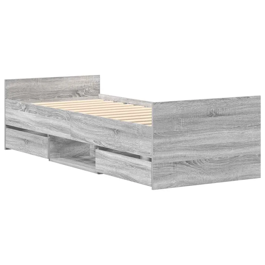 Cadre de lit sans matelas sonoma gris 90x190 cm - 8