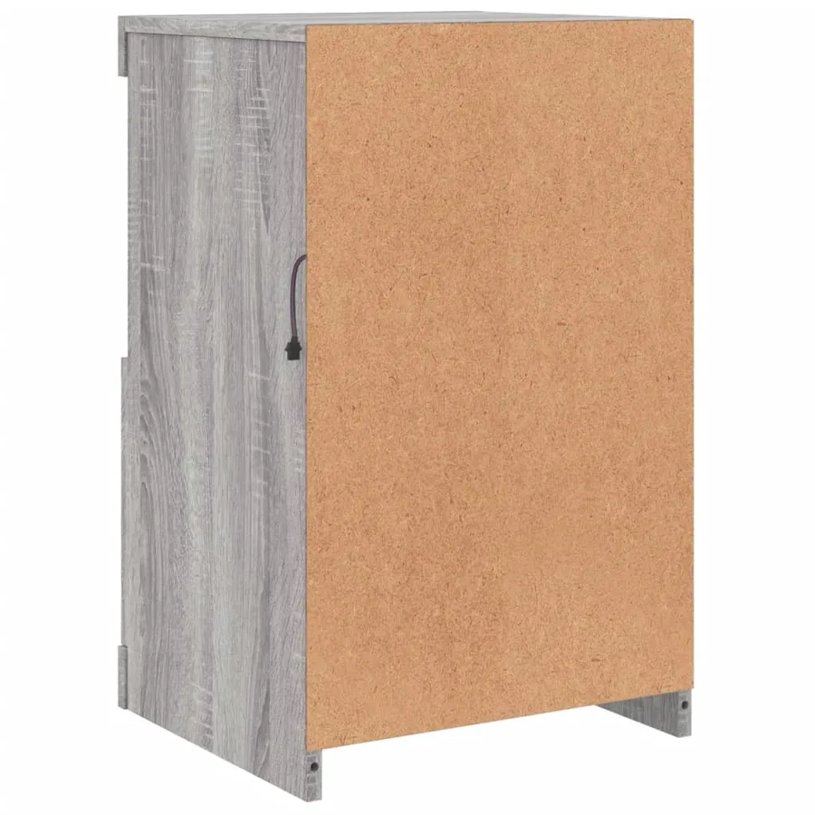 Armoires latérales et lumières LED 2 pcs sonoma gris - 10