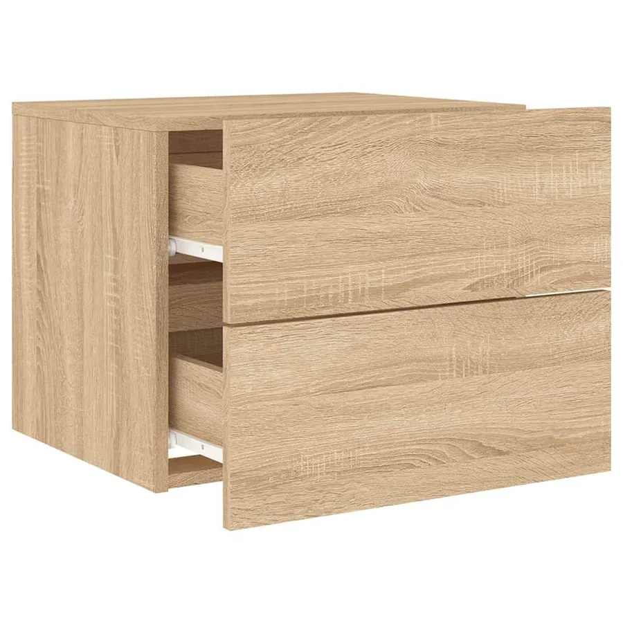 Table de chevet murale avec lumières LED chêne sonoma - 6