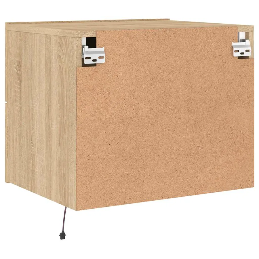 Table de chevet murale avec lumières LED chêne sonoma - 9