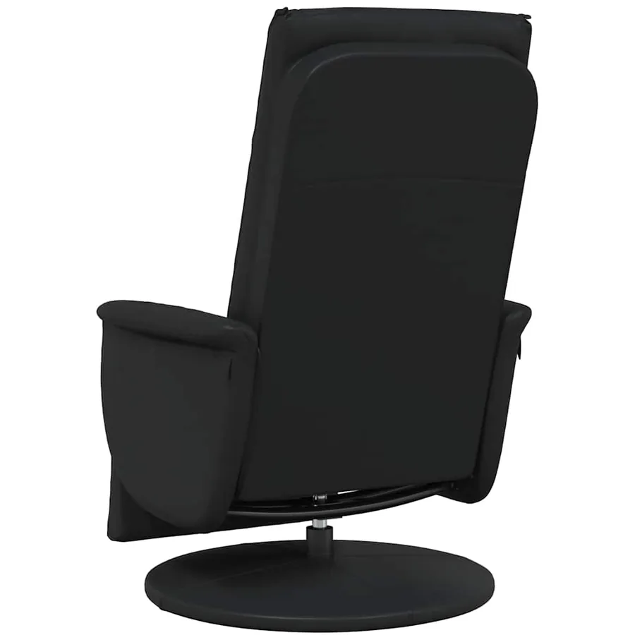 Fauteuil inclinable de massage repose-pieds noir similicuir - 6