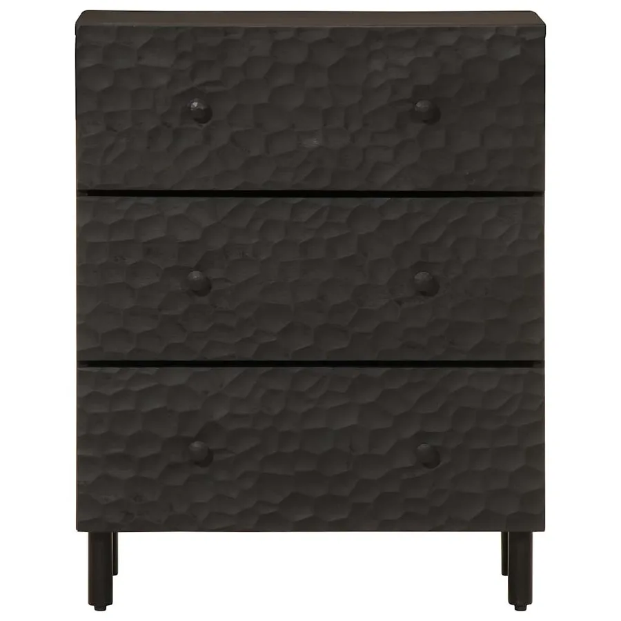 Armoires latérales 2pcs noir 60x33x75cm bois massif de manguier - 4