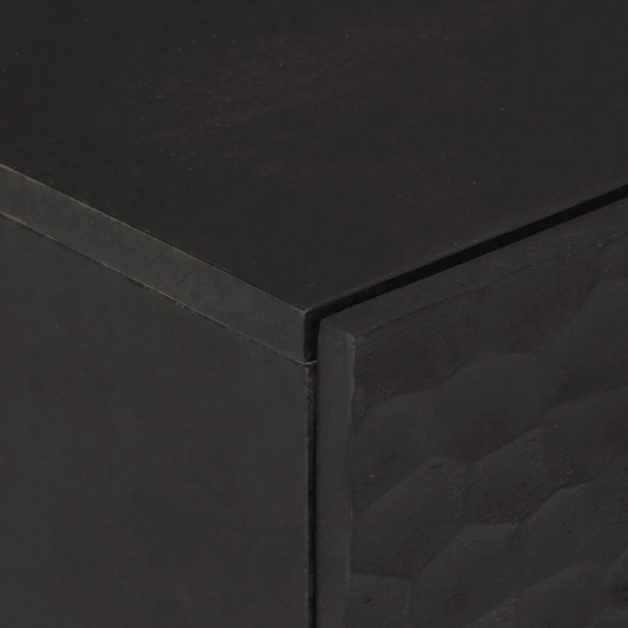 Armoires latérales 2pcs noir 60x33x75cm bois massif de manguier - 7