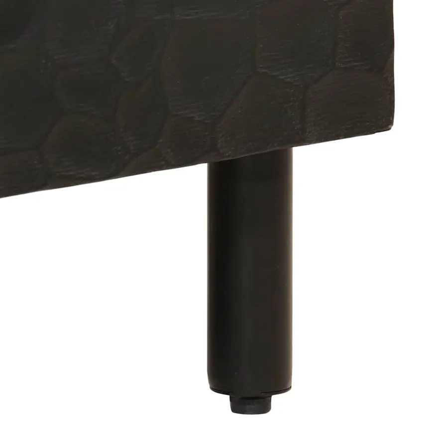 Armoires latérales 2pcs noir 60x33x75cm bois massif de manguier - 9