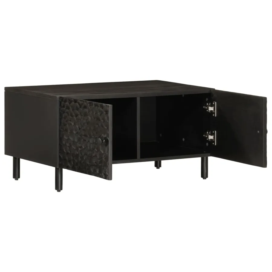 Table basse noir 80x50x40 cm bois massif de manguier - 2