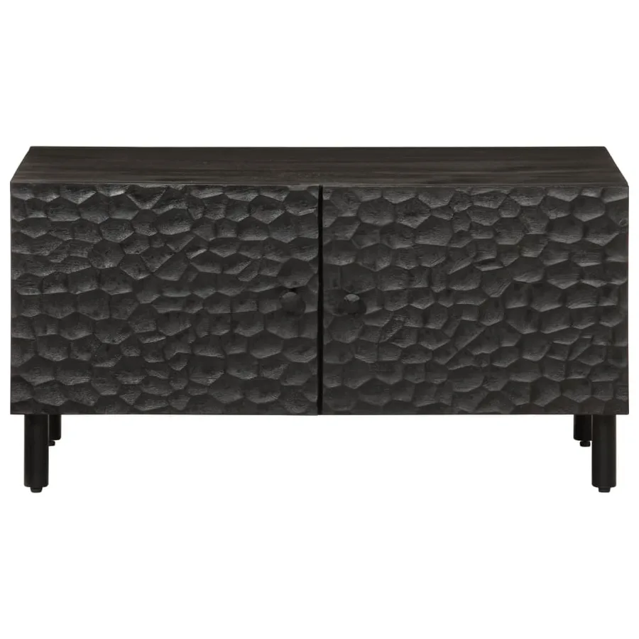 Table basse noir 80x50x40 cm bois massif de manguier - 3