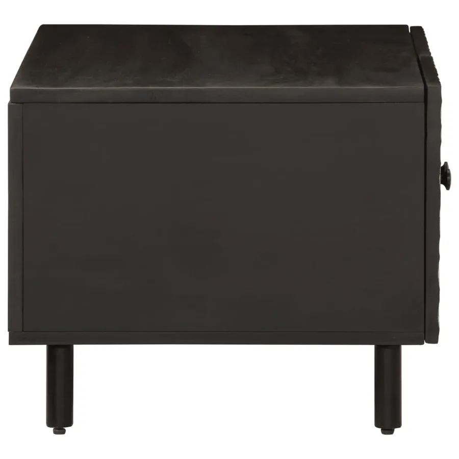 Table basse noir 80x50x40 cm bois massif de manguier - 4