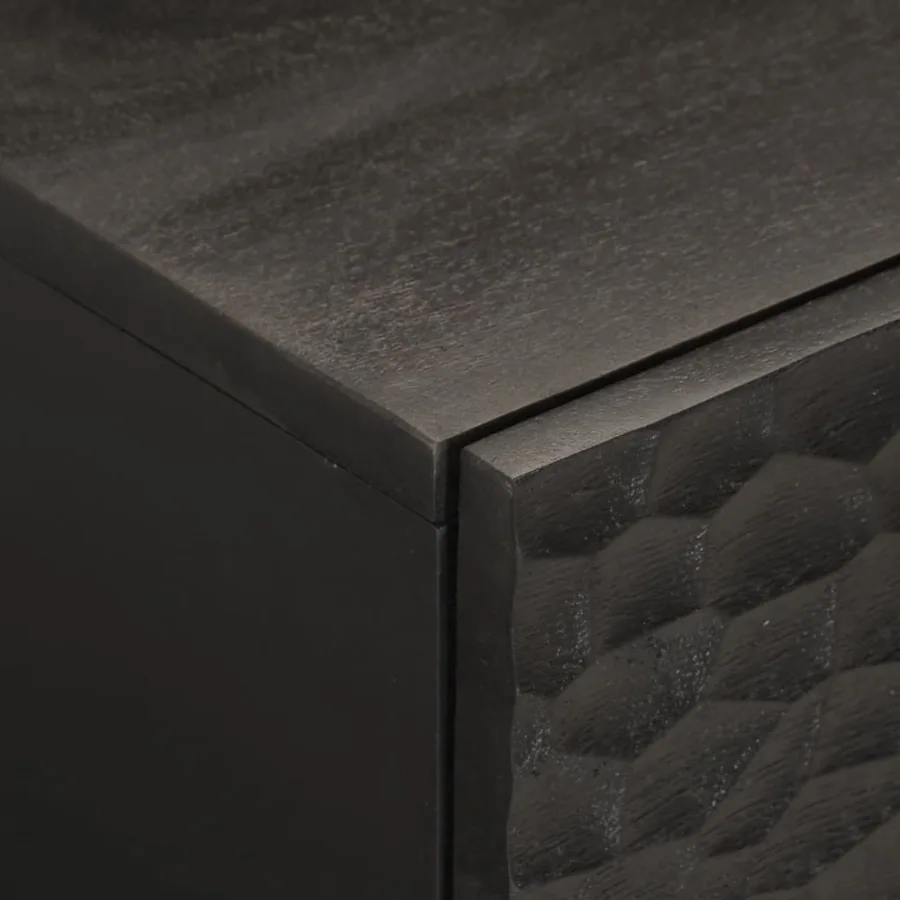 Table basse noir 80x50x40 cm bois massif de manguier - 6