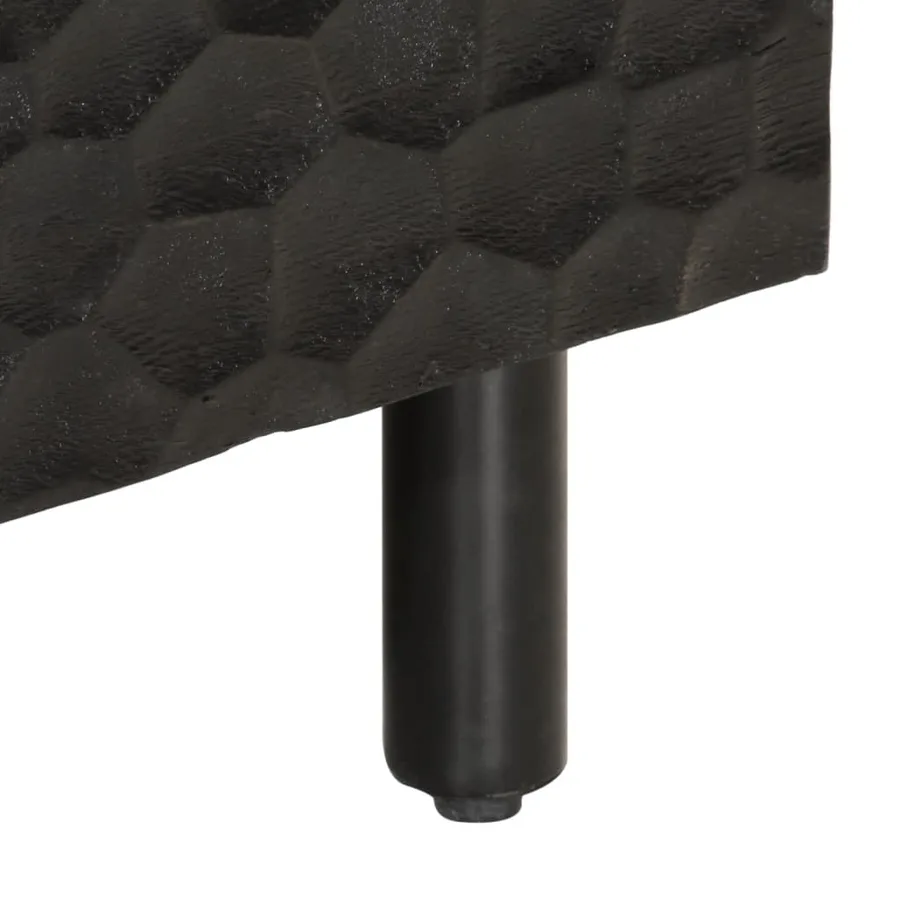 Table basse noir 80x50x40 cm bois massif de manguier - 8