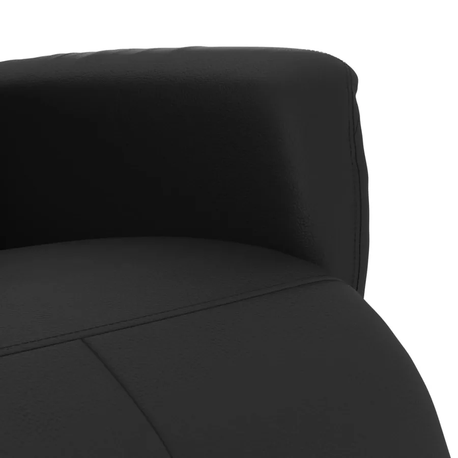 Fauteuil inclinable avec repose-pieds noir similicuir - 7