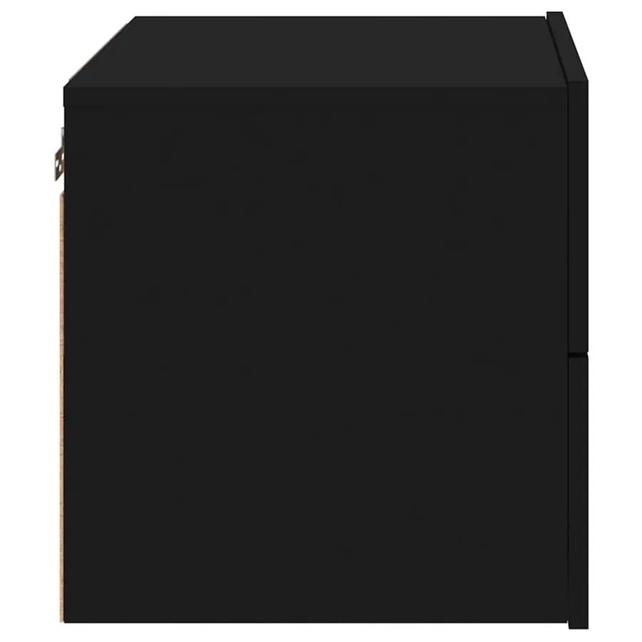 Table de chevet murale avec lumières LED noir - 8