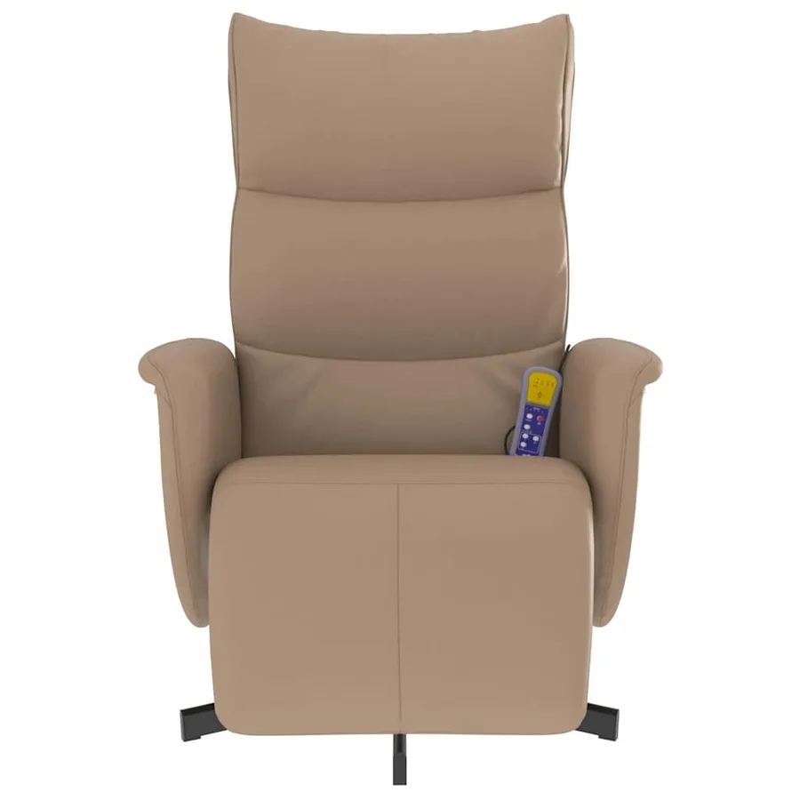 Fauteuil inclinable de massage repose-pieds cappuccino - 4