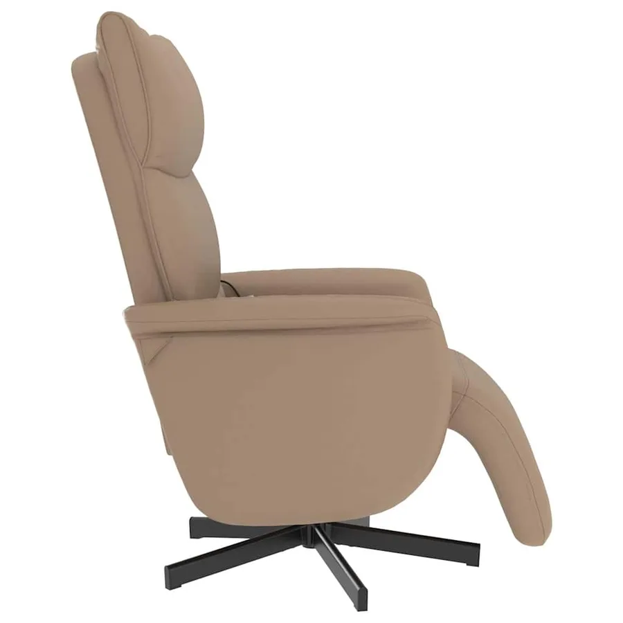 Fauteuil inclinable de massage repose-pieds cappuccino - 5