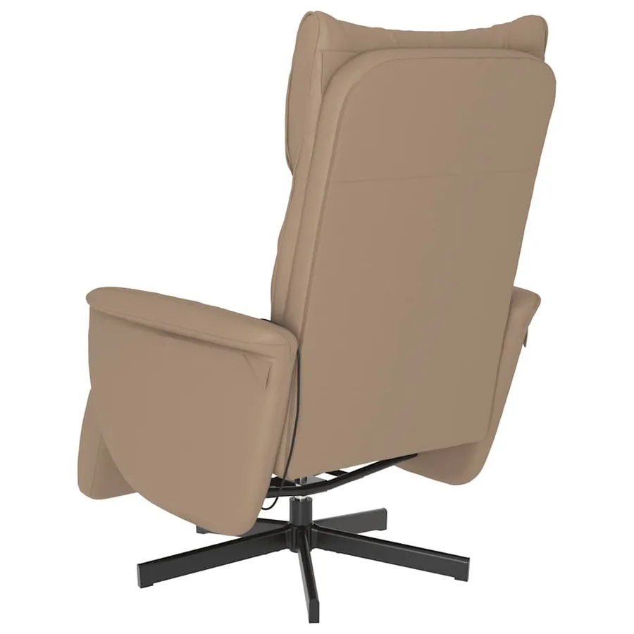 Fauteuil inclinable de massage repose-pieds cappuccino - 6