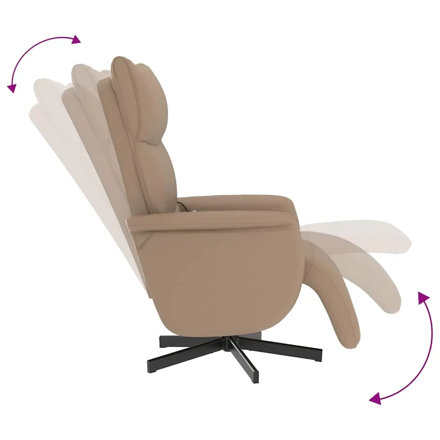 Fauteuil inclinable de massage repose-pieds cappuccino - 7