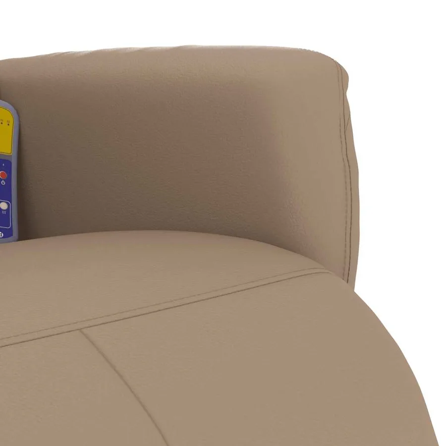 Fauteuil inclinable de massage repose-pieds cappuccino - 8