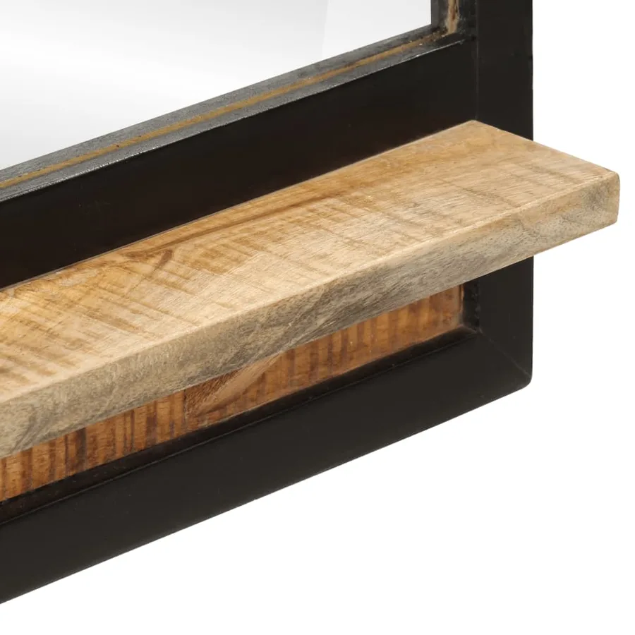 Miroir avec étagère 80x8x55 cm verre et bois massif manguier - 6