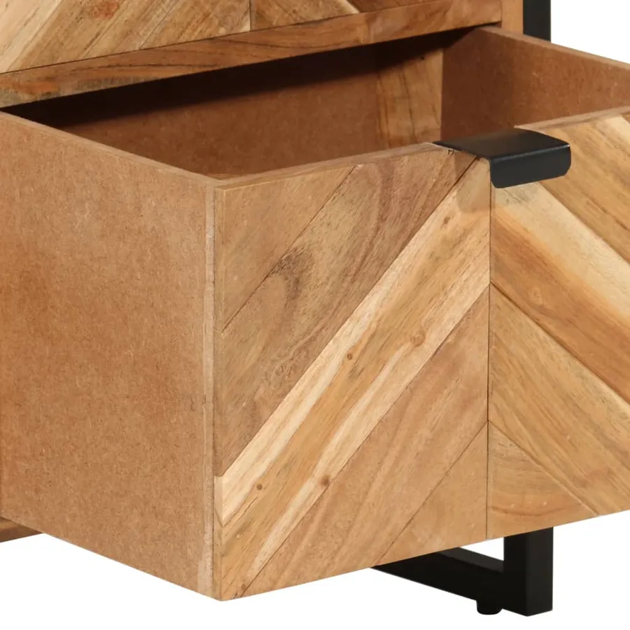 Ensemble de meubles salle de bain 3 pcs fer et bois d'acacia - 11