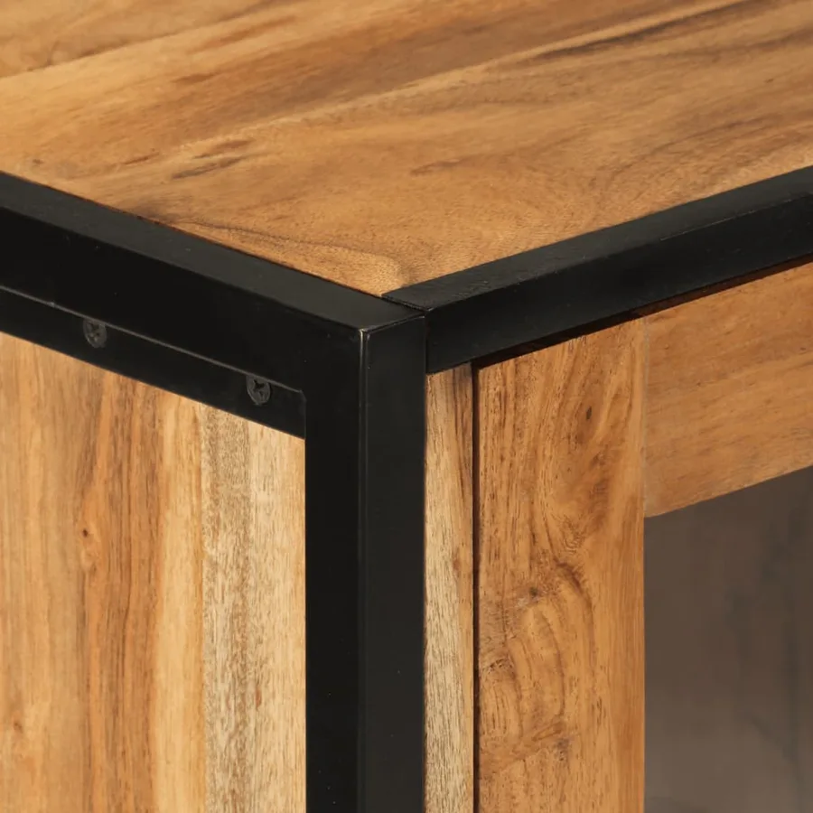 Ensemble de meubles salle de bain 3 pcs fer et bois d'acacia - 8
