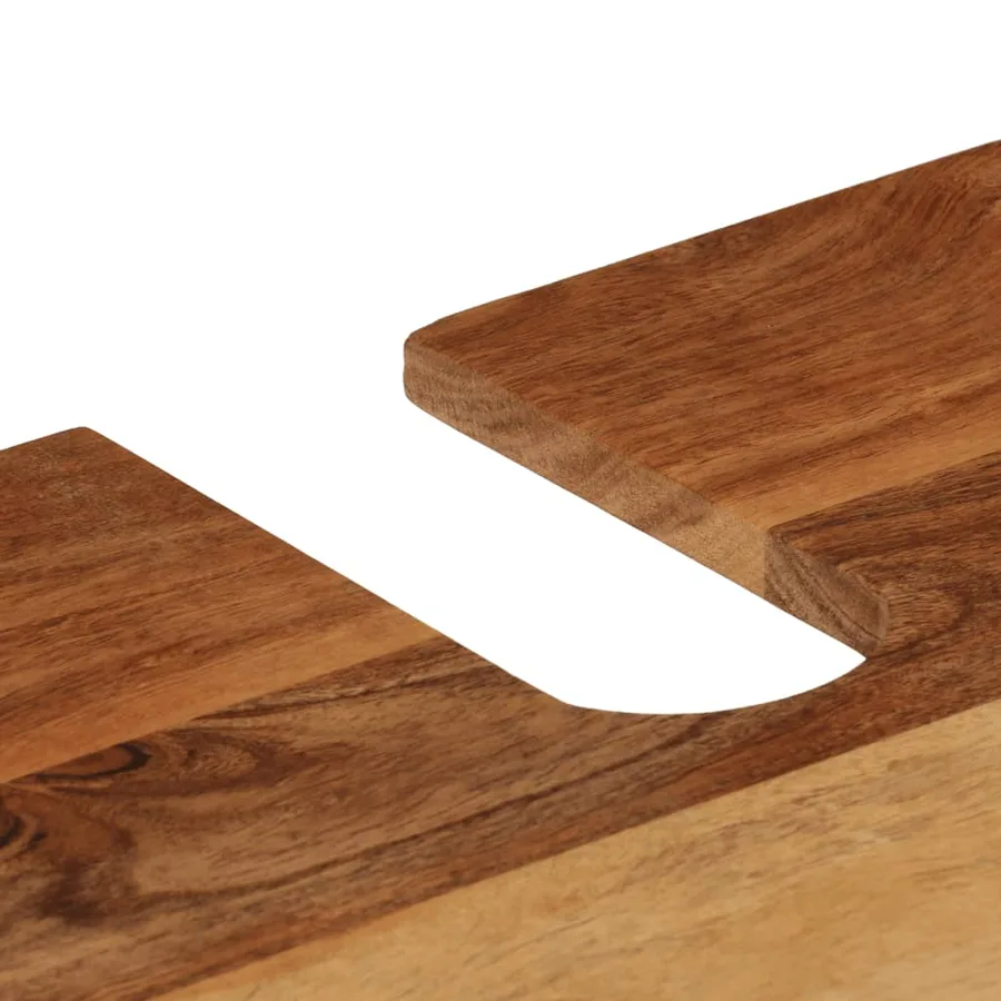 Ensemble de meubles salle de bain 5 pcs fer et bois d'acacia - 9