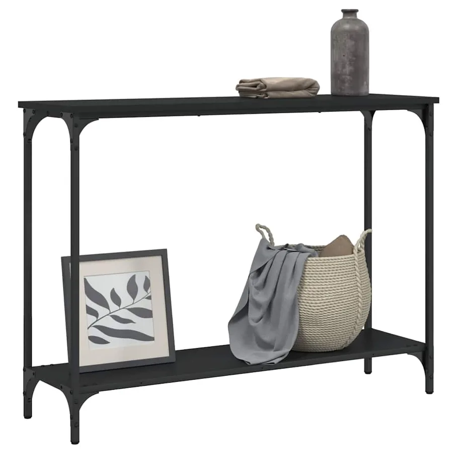 Table console noir 101x30,5x75 cm bois d'ingénierie - 3