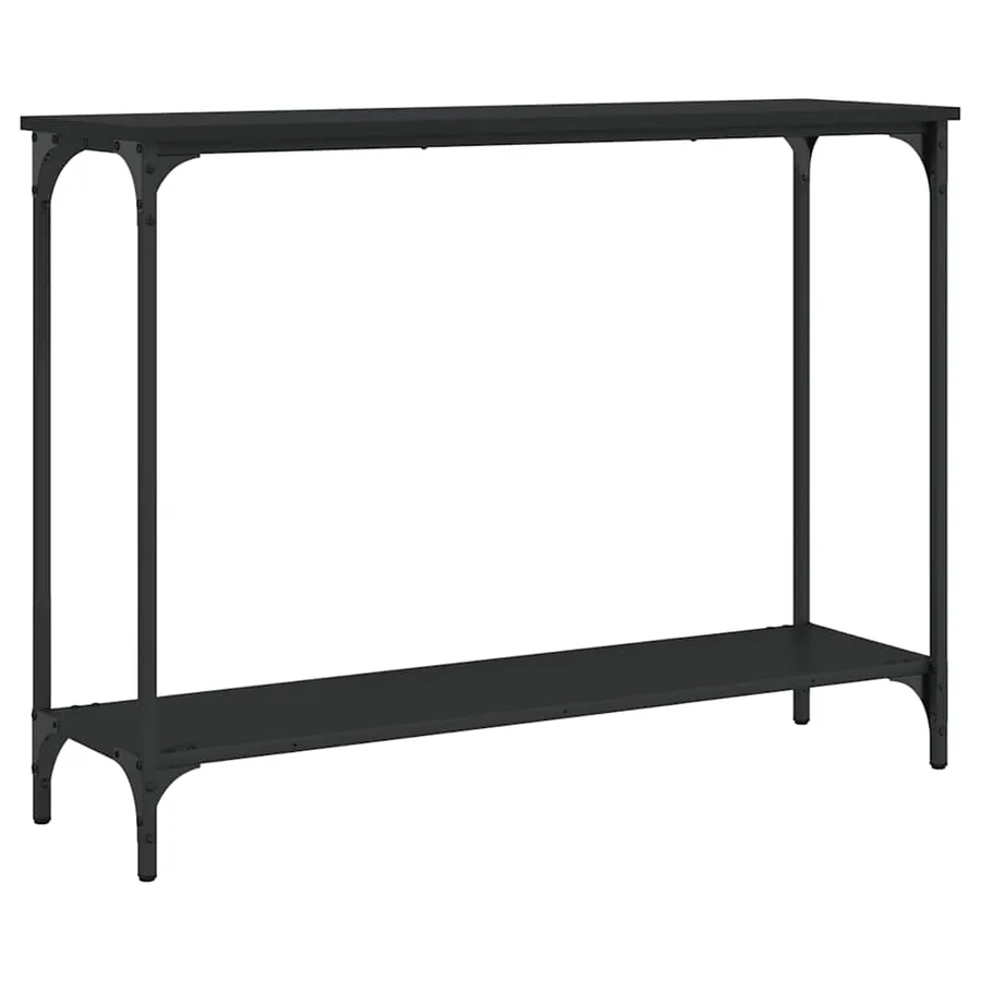 Table console noir 101x30,5x75 cm bois d'ingénierie - 6