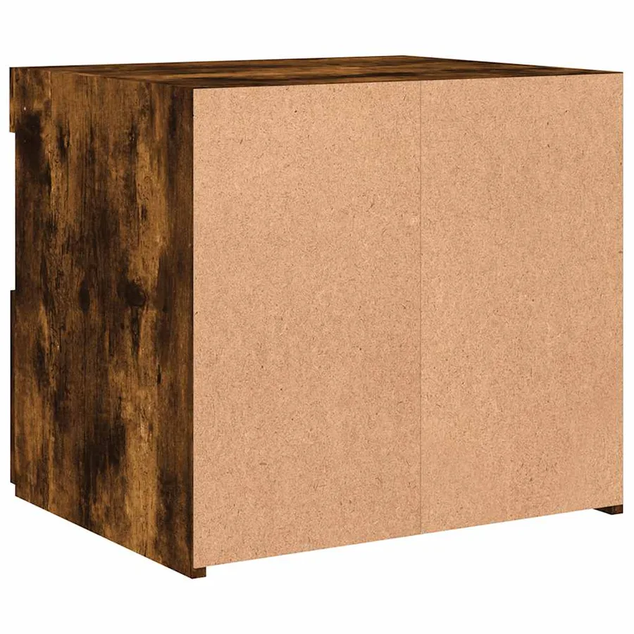 Table de chevet avec lumières LED chêne fumé 50x40x45 cm - 10