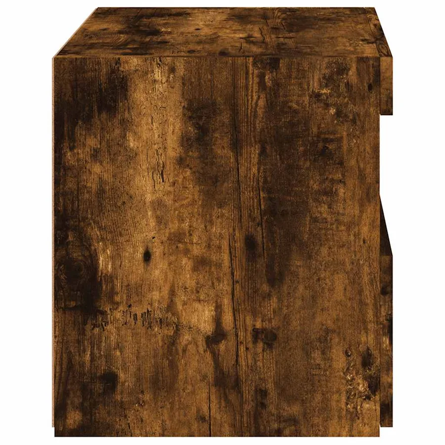 Table de chevet avec lumières LED chêne fumé 50x40x45 cm - 9