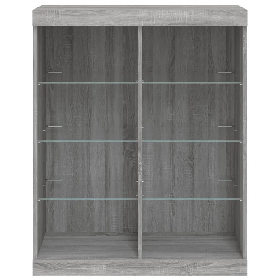 Buffet avec lumières LED sonoma gris 81x37x100 cm - 6