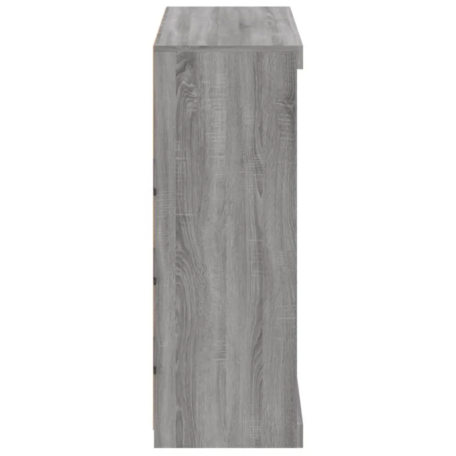 Buffet avec lumières LED sonoma gris 81x37x100 cm - 7
