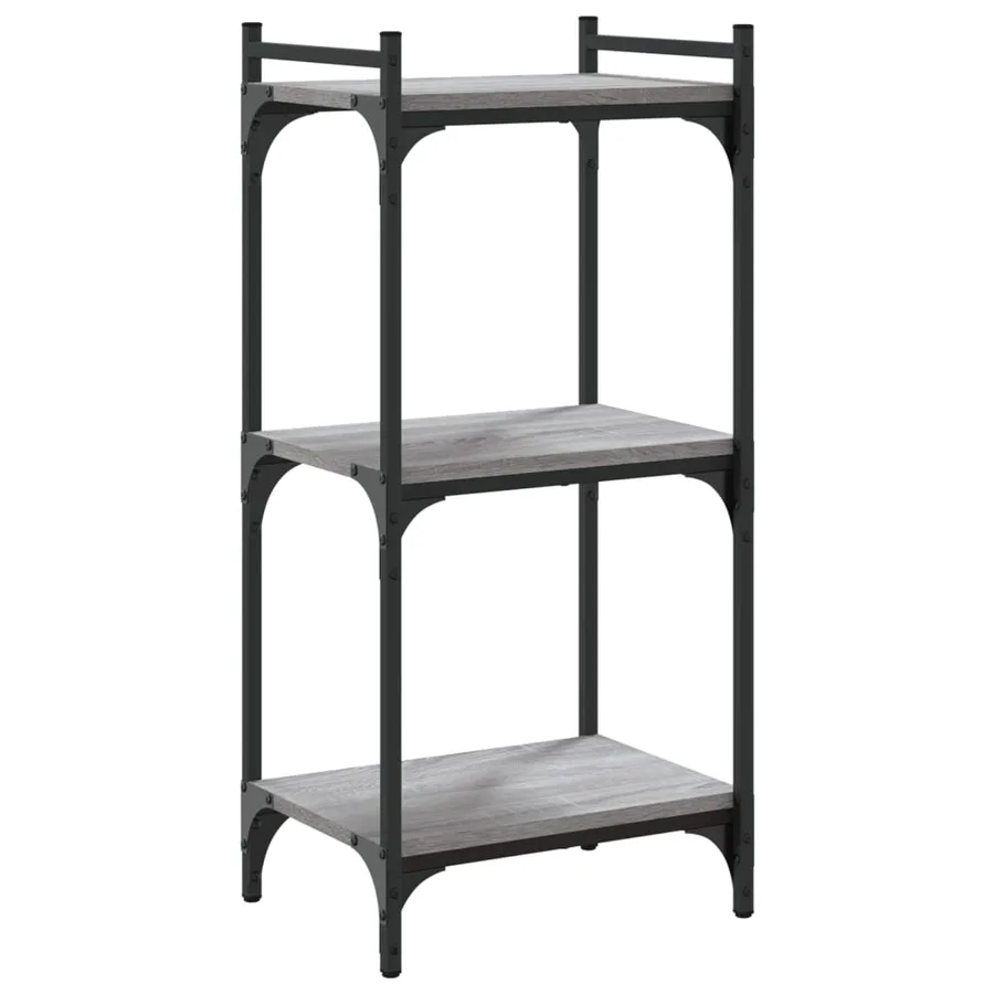 Bibliothèque 3 niveaux sonoma gris 40x30x86cm bois d'ingénierie - 6