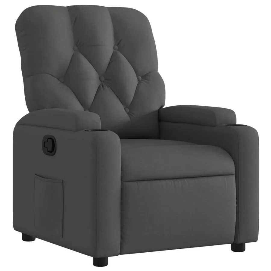 Fauteuil inclinable en tissu gris foncé - 2