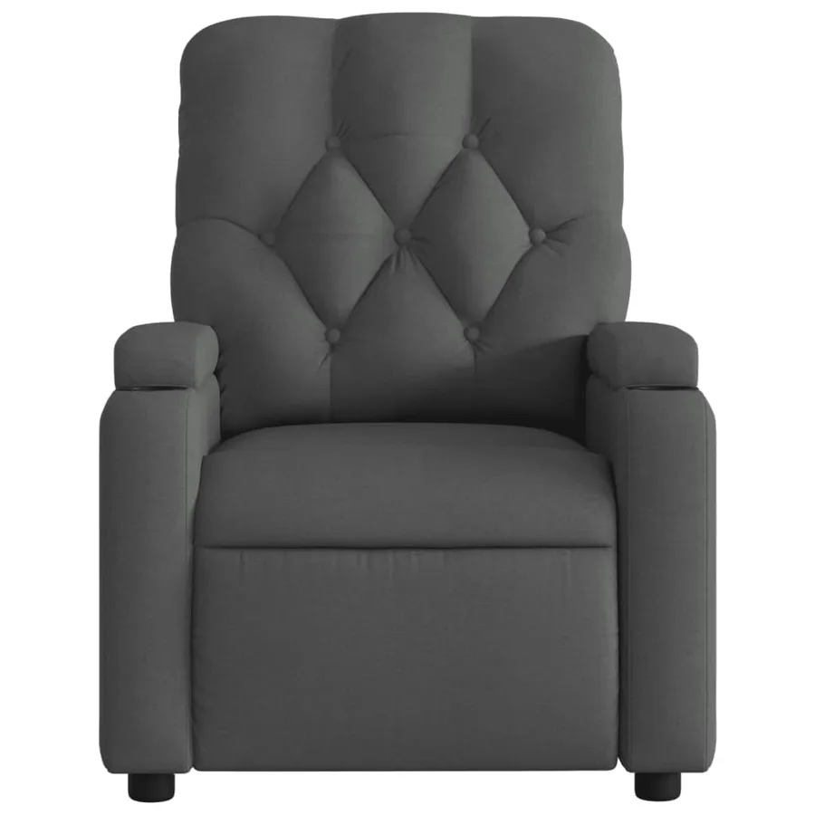 Fauteuil inclinable en tissu gris foncé - 6