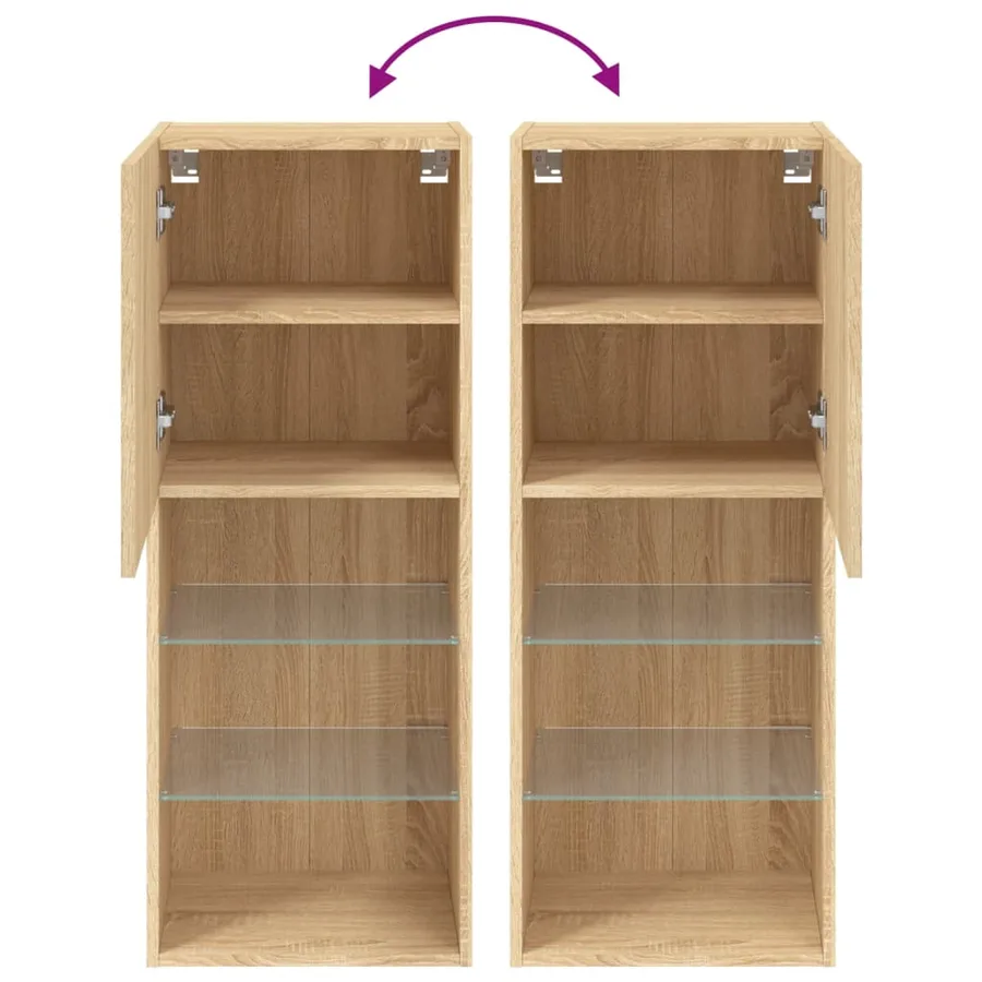 Meuble TV avec lumières LED chêne sonoma 40,5x30x102 cm - 12