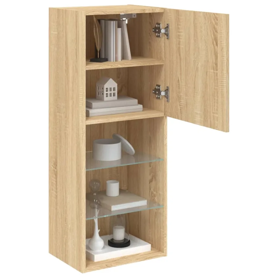 Meuble TV avec lumières LED chêne sonoma 40,5x30x102 cm - 6