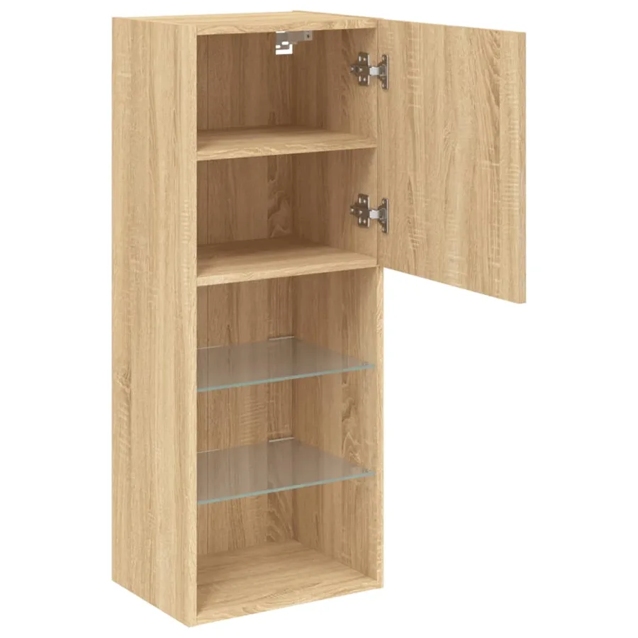 Meuble TV avec lumières LED chêne sonoma 40,5x30x102 cm - 8
