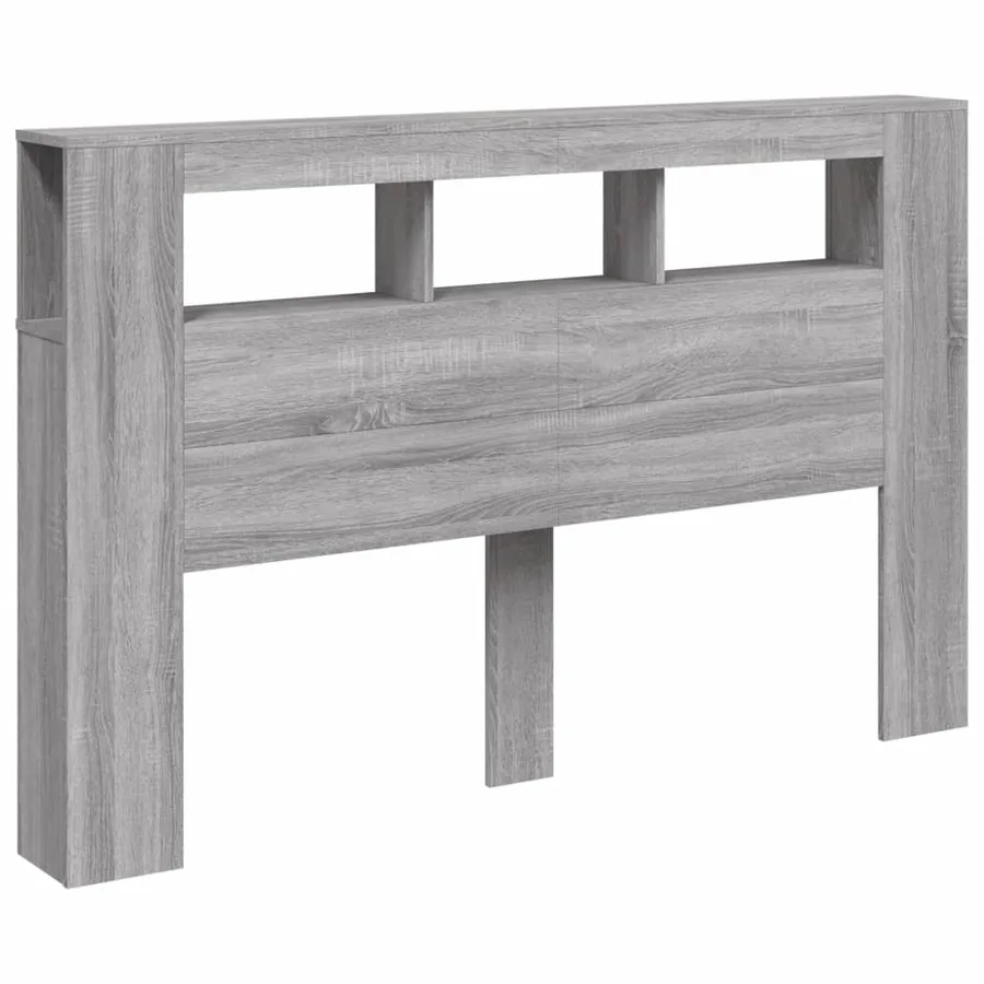 Tête de lit à LED sonoma gris 160x18,5x103,5 cm bois ingénierie - 4