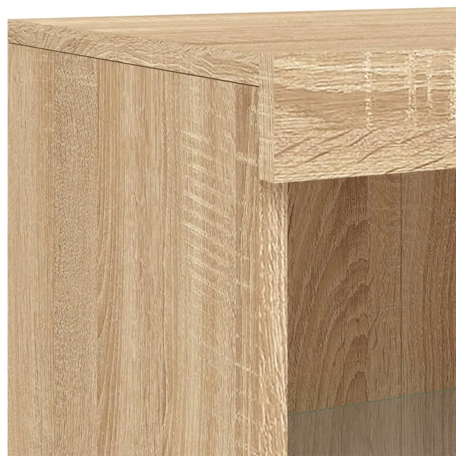 Buffet avec lumières LED chêne sonoma 162x37x100 cm - 11